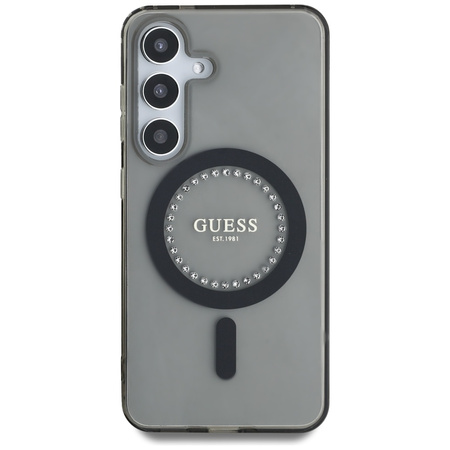 GUESS ETUI RHINESTONES PRINTED LOGO DO SAMSUNG GALAXY S25 DO MAGSAFE