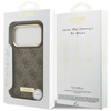 Etui Guess 4G Logo Plate MagSafe do iPhone 17 Pro brązowy