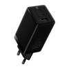 Baseus GaN3 Pro szybka uniwersalna ładowarka sieciowa GaN 2 x USB Typ C / USB 65W PD3.0, QC4.0+, AFC czarny + kabel USB Typ C - USB Typ C 1m (CCGP050101)