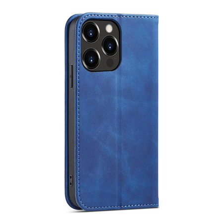 Magnet Fancy Case etui do iPhone 13 Pro Max pokrowiec portfel na karty kartę podstawka niebieski