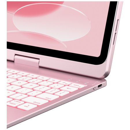 Etui Typecase Flexbook Touch z klawiaturą do iPad 11" (A16) 2025 / iPad 10.9" 2022 jasno różowy