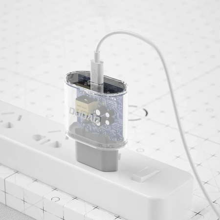 DUDAO ŁADOWARKA SIECIOWA PD 20W USB-C DO TELEFONÓW IPHONE 12 13 14 Z KABLEM