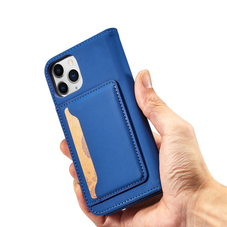 Magnet Card Case etui do iPhone 12 pokrowiec portfel na karty kartę podstawka niebieski