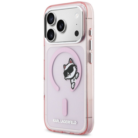 Etui Karl Lagerfeld IML Peekaboo MagSafe do iPhone 17 Pro Max różowy
