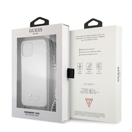 Guess GUHCP12LKC4GSSI iPhone 12 Pro Max 6,7" Transparent hardcase 4G Silver Chain