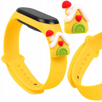 HURTEL PASEK OPASKA DO XIAOMI MI BAND 6 5 ŚWIĄTECZNY SILIKONOWY DOMEK