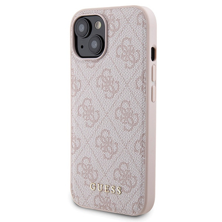 Zestaw Guess GUBPM5P15S4GEMGP iPhone15 6.1 hardcase + Powerbank 5000mAh MagSafe różowy/pink 4G Metal Logo
