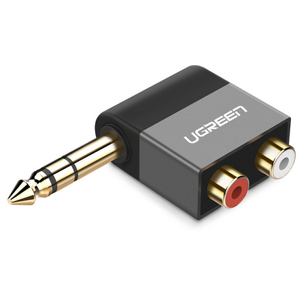 Ugreen adapter audio jack 6.35mm męski do 2xRCA żeński czarny (AV147)