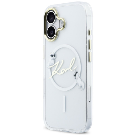 Etui Karl Lagerfeld IML Choupettes Karl Script Logo MagSafe do iPhone 17 przezroczysty