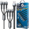 Wielofunkcyjny kabel 6 w 1 Remax Jany Series ze złączami USB, 2 x micro USB, 2 x USB Typ C, 2 x Lightning o długości 2 m czarny (RC-124)