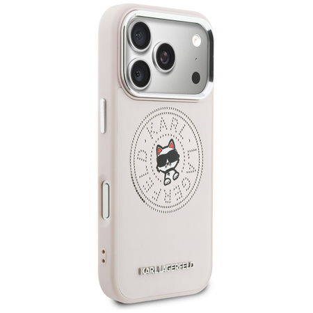 Etui Karl Lagerfeld Point & Choupette Sketch MagSafe do iPhone 17 Pro Max różowy