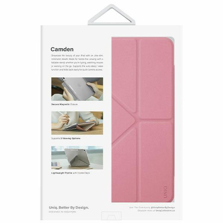 Etui Uniq Camden na iPad 10 gen. (2022) różowy/rouge pink Antimicrobial