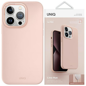 Etui Uniq Lino Hue na iPhone 14 Pro Max Magclick Charging - różowe