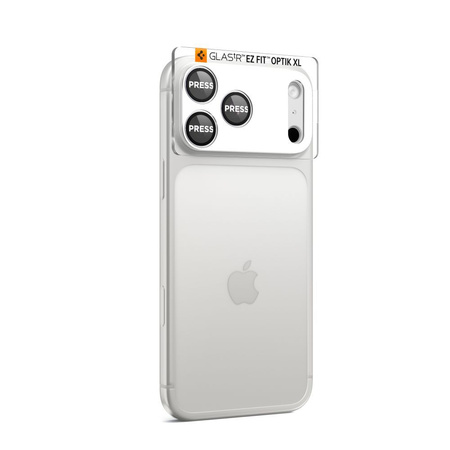 OSŁONA APARATU SPIGEN OPTIK PRO XL GLAS.TR ”EZ FIT” CAMERA PROTECTOR IPHONE 17 PRO MAX SILVER