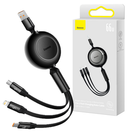 BASEUS KABEL 3W1 DO LIGHTNING 66W 2A MICRO USB USB-C 1.1M SZYBKIE ŁADOWANIE