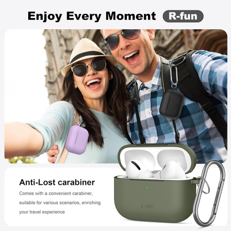 TECH-PROTECT SILICONE HOOK APPLE AIRPODS PRO 3 CRAYON GREY