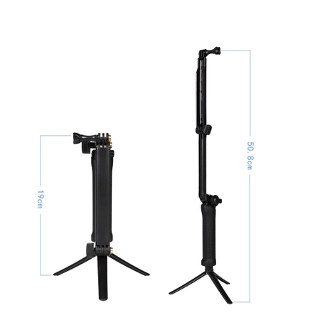 HURTEL STATYW MONOPOD 3 W 1 DO GOPRO UCHWYT DO SELFIE Z REGULACJĄ WYSOKOŚCI