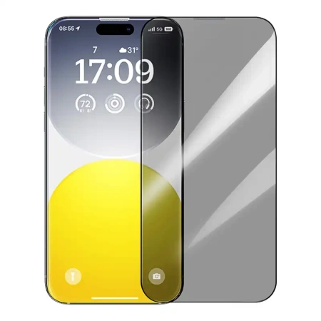 BASEUS SZKŁO HARTOWANE PRYWATYZUJĄCE DO IPHONE 15 PLUS ANTYWZGLĘDNE