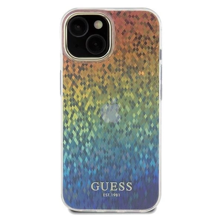 Etui Guess IML Faceted Mirror Disco Iridescent na iPhone 14 / 15 / 13 - wielokolorowe