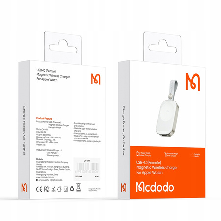 MCDODO ŁADOWARKA INDUKCYJNA DO ŁADOWANIA USB-C APPLE WATCH 9 SE ULTRA PASEK