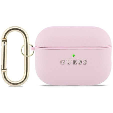 Etui Guess Grained Classic Logo do AirPods Pro 3 różowy