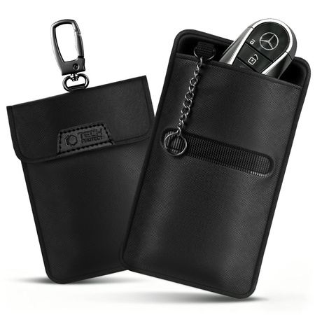 KLATKA FARADAYA TECH-PROTECT KLR400 POUCH KEYLESS RFID SIGNAL BLOCKER CASE BLACK/BLACK