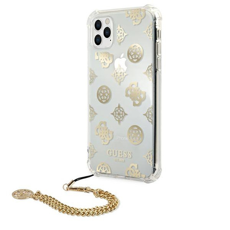 GUESS ETUI POKROWIEC DO IPHONE 11 PRO PEONY CHAIN HARDCASE WYSOKIEJ JAKOŚCI