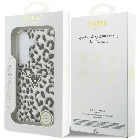 Etui Guess IML Leopard Print Triangle    MagSafe do Samsung Galaxy S26 czarny