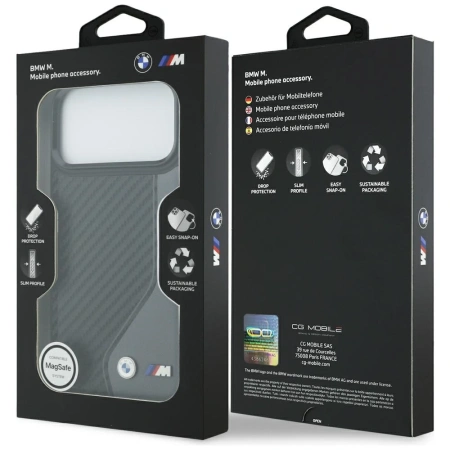 BMW ETUI CASE POKROWIEC DO MAGSAFE IPHONE 17 PRO MAX M CARBON LOGO