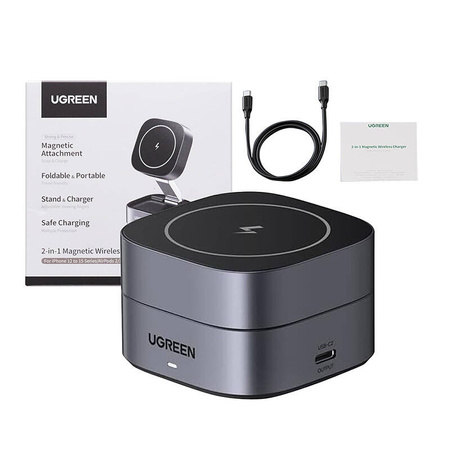 UGREEN ŁADOWARKA QI 2W1 DO IPHONE AIRPODS 20W Z KABLEM USB-C DO USB-C 1M