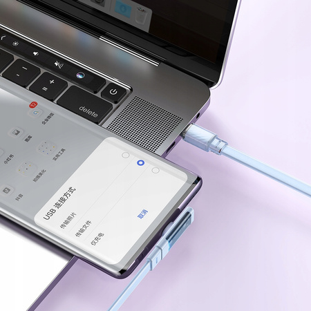 MCDODO KABEL USB-C KĄTOWY SZYBKIE ŁADOWANIE USB TYP C 3A 65W NIEBIESKI 1M