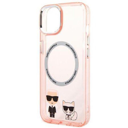 Karl Lagerfeld KLHMP14MHKCP iPhone 14 Plus 6,7" hardcase różowy/pink Karl & Choupette Aluminium Magsafe