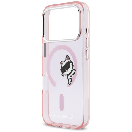 Etui Karl Lagerfeld IML Peekaboo MagSafe do iPhone 17 Pro Max różowy