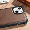 iCarer Leather Oil Wax etui pokryte naturalną skórą do iPhone 14 Plus (kompatybilne z MagSafe) brązowy (WMI14220719-BN)