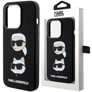 Etui Karl Lagerfeld Silicone Karl&Choupette Head na iPhone 15 Pro Max - czarne