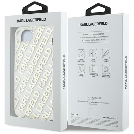 KARL LAGERFELD ETUI IML REPEAT LOGO DO IPHONE 16E DESIGN I OCHRONA Z WZOREM