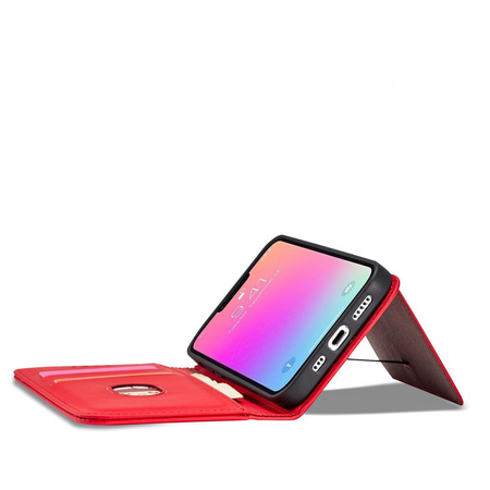 Magnet Card Case etui do iPhone 13 pokrowiec portfel na karty kartę podstawka czerwony