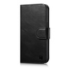 iCarer Oil Wax Wallet Case 2in1 etui iPhone 14 Plus skórzany pokrowiec z klapką Anti-RFID czarny (WMI14220723-BK)