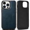 iCarer Leather Oil Wax etui pokryte naturalną skórą do iPhone 14 Pro Max (kompatybilne z MagSafe) niebieski (WMI14220720-BU)
