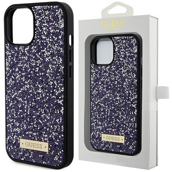 Etui Guess Rhinestone Metal Logo na iPhone 15 Pro Max - różowe