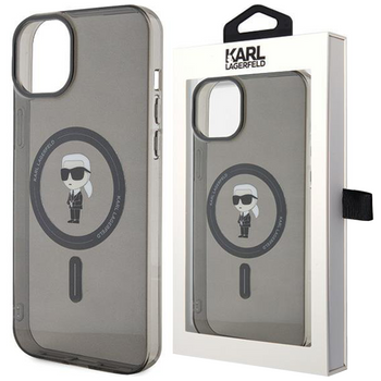 Etui Karl Lagerfeld IML Ikonik MagSafe na iPhone 15 Plus - czarne