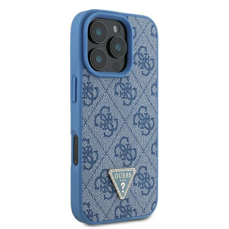 Guess GUHCP16LP4TDSCPB iPhone 16 Pro6.3 niebieski/blue hardcase Leather Metal Logo Strass Crossbody