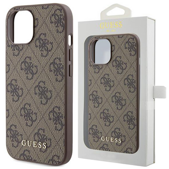 Etui Guess 4G Metal Gold Logo do iPhone 15 Pro - brązowe