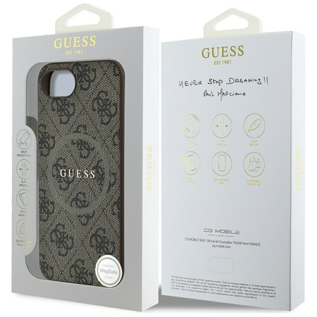 GUESS ETUI RING CLASSIC LOGO DO IPHONE 16E Z MAGNETYCZNYM SYSTEMEM