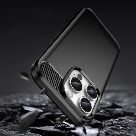 HURTEL ETUI SILIKONOWE CARBON CASE DO IPHONE 16 PRO MAX ANTYPOŚLIZGOWE