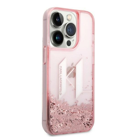 Karl Lagerfeld KLHCP14LLBKLCP iPhone 14 Pro 6,1" różowy/pink hardcase Liquid Glitter Big KL