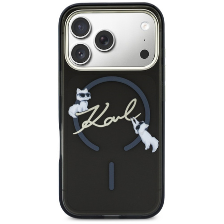 Etui Karl Lagerfeld IML Choupettes Karl Script Logo MagSafe do iPhone 17 Pro czarny