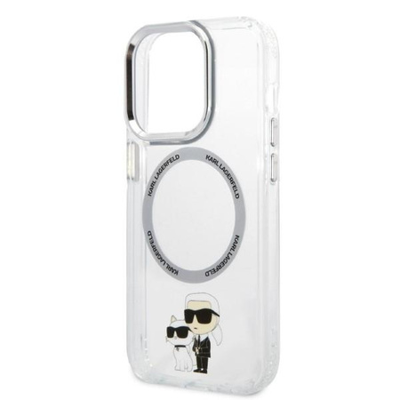 Etui Karl Lagerfeld KLHMP14LHNKCIT na iPhone 14 Pro hardcase - przezroczyste Iconic Karl&Choupette Magsafe