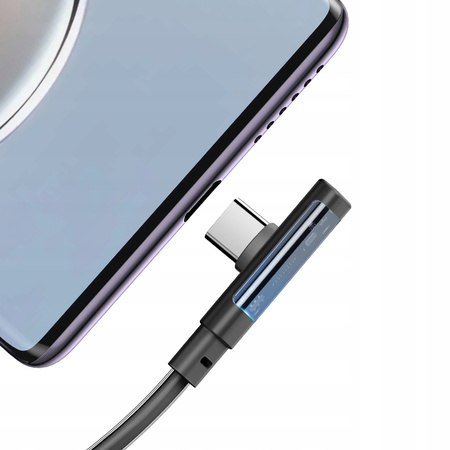 MCDODO KABEL USB-C KĄTOWY SZYBKIE ŁADOWANIE USB TYP C 6A 100W CZARNY 1M