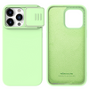 Silikonowe etui Nillkin CamShield Silky Silicone Case do iPhone 15 Pro z osłoną na aparat - miętowe